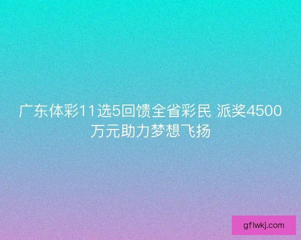 广东体彩11选5回馈全省彩民 派奖4500万元助力梦想飞扬